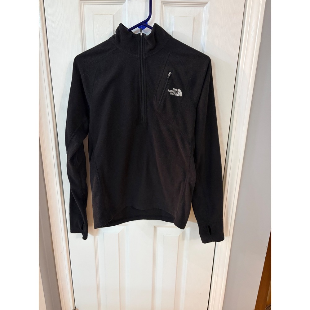 The North Face‎ TKA 100 Fleece Pullover Mens XS Black Quarter Zip Thumbholes